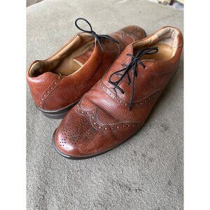 Loding mens brown leather wingtip dress shoes size 11.5 (45)